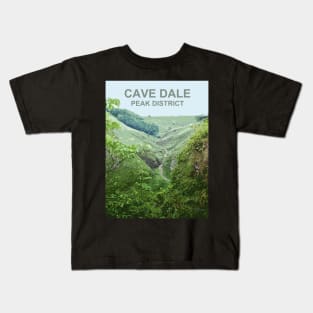 Cave Dale Castleton Derbyshire Peak District. Travel poster Kids T-Shirt